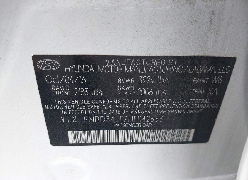 Photo 9 of 2017 Hyundai Elantra VALUE EDITION (VIN 5NPD84LF7HH142653)