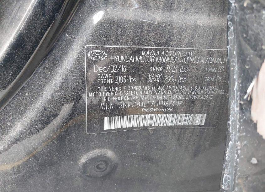 Photo 9 of 2017 Hyundai Elantra LIMITED (VIN 5NPD84LF7HH167407)