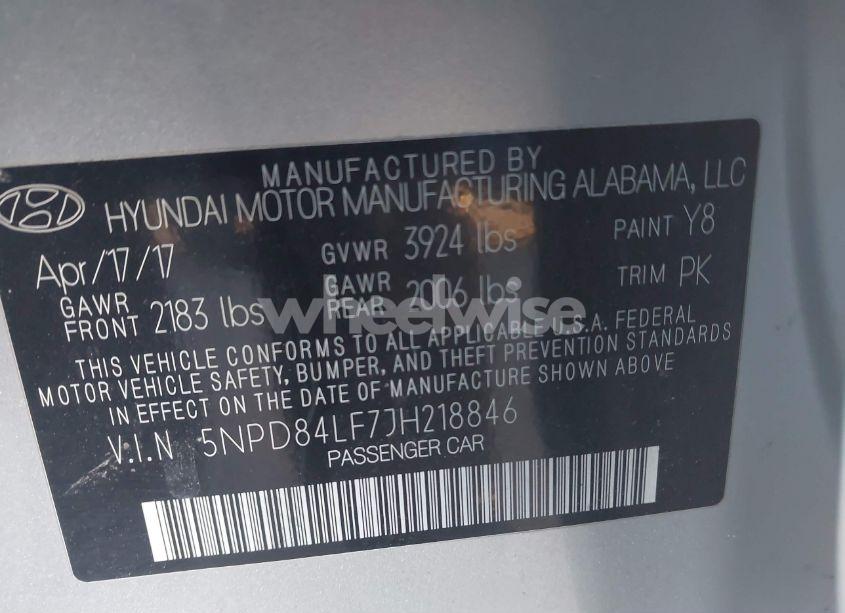 Photo 9 of 2018 Hyundai Elantra SEL (VIN 5NPD84LF7JH218846)