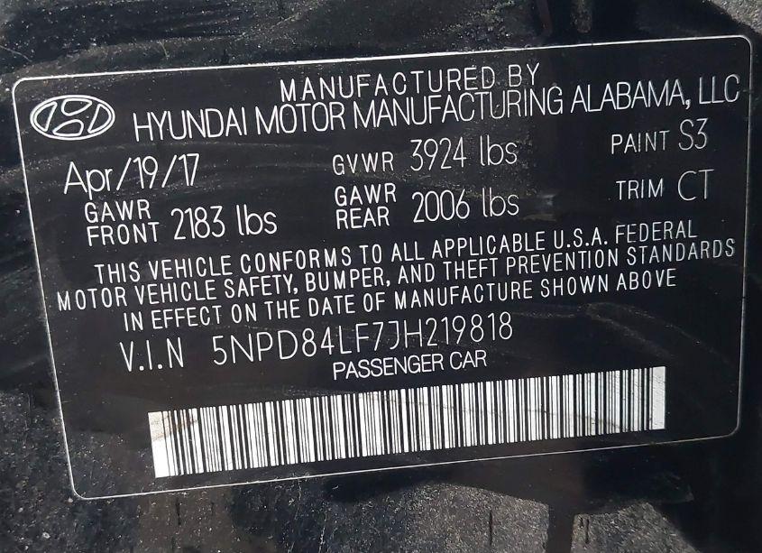 Photo 9 of 2018 Hyundai Elantra SEL (VIN 5NPD84LF7JH219818)