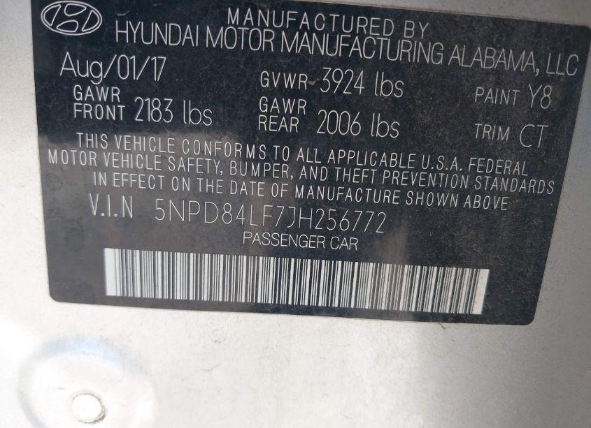 Photo 9 of 2018 Hyundai Elantra SEL (VIN 5NPD84LF7JH256772)