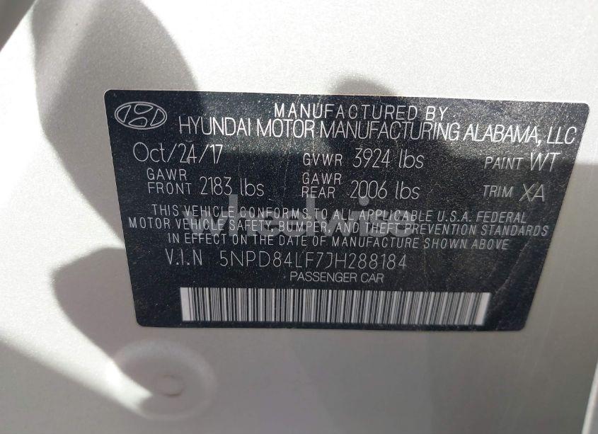 Photo 9 of 2018 Hyundai Elantra LIMITED (VIN 5NPD84LF7JH288184)