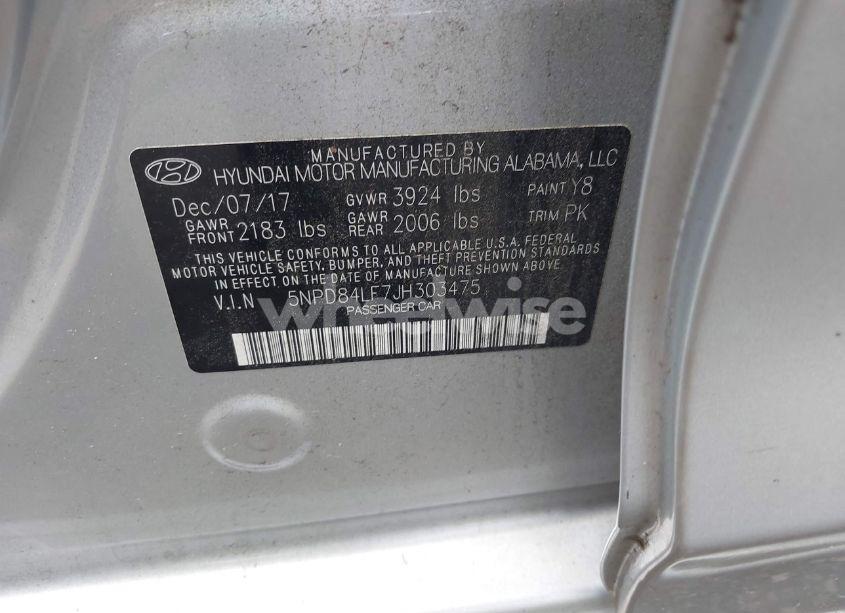 Photo 9 of 2018 Hyundai Elantra SEL (VIN 5NPD84LF7JH303475)