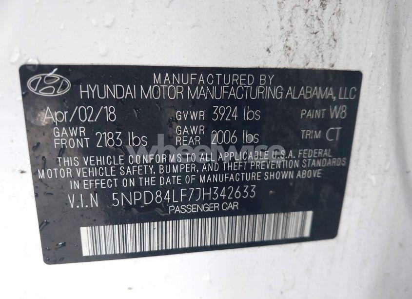 Photo 9 of 2018 Hyundai Elantra SEL (VIN 5NPD84LF7JH342633)