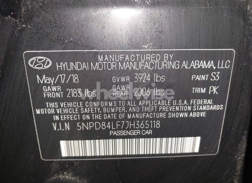 Photo 9 of 2018 Hyundai Elantra SEL (VIN 5NPD84LF7JH365118)