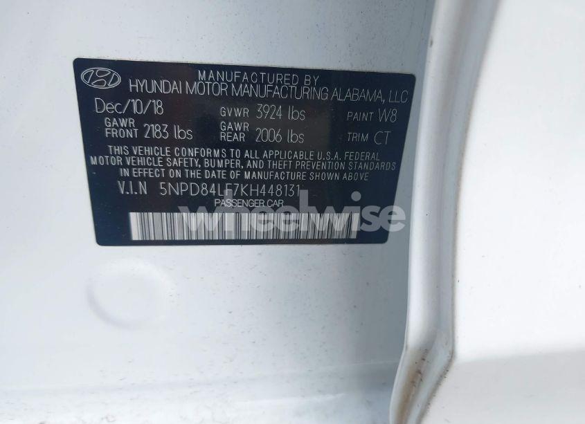Photo 9 of 2019 Hyundai Elantra SEL (VIN 5NPD84LF7KH448131)