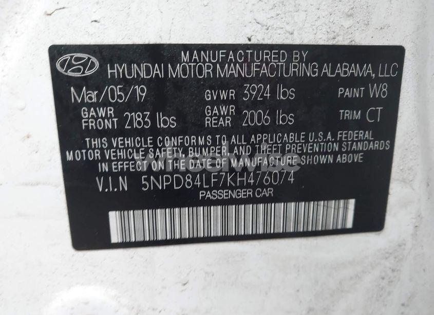 Photo 9 of 2019 Hyundai Elantra SEL (VIN 5NPD84LF7KH476074)