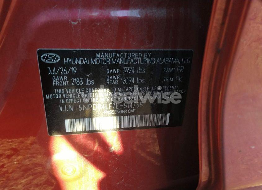 Photo 9 of 2020 Hyundai Elantra SEL (VIN 5NPD84LF7LH514758)