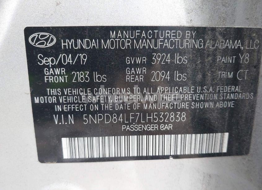 Photo 9 of 2020 Hyundai Elantra (VIN 5NPD84LF7LH532838)