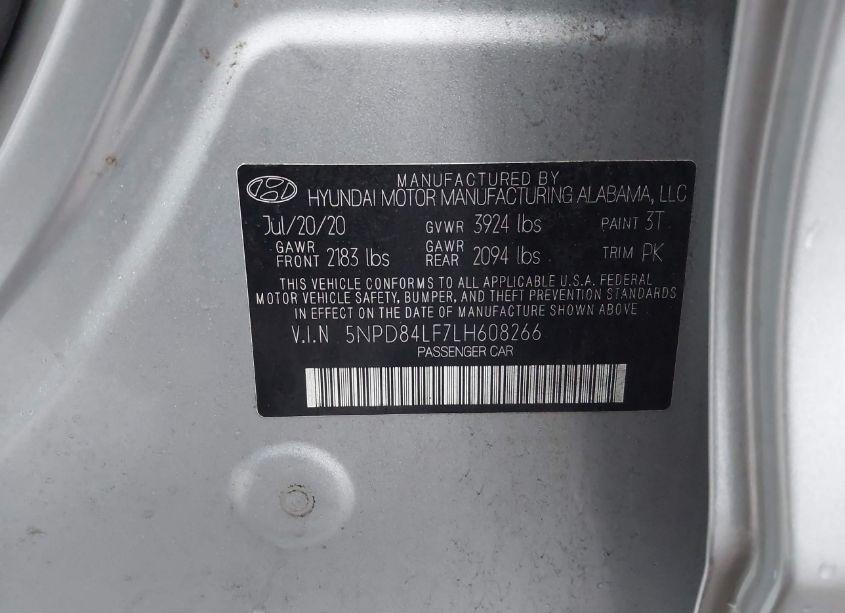 Photo 9 of 2020 Hyundai Elantra VALUE EDITION (VIN 5NPD84LF7LH608266)