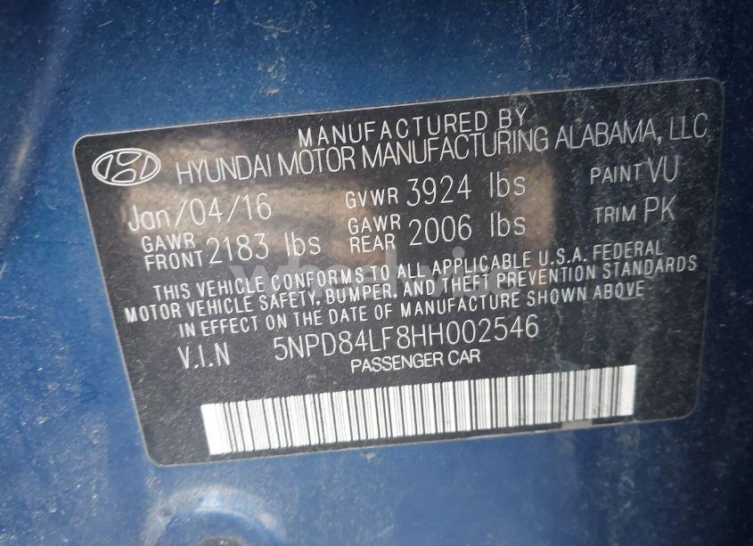 Photo 9 of 2017 Hyundai Elantra SE (VIN 5NPD84LF8HH002546)