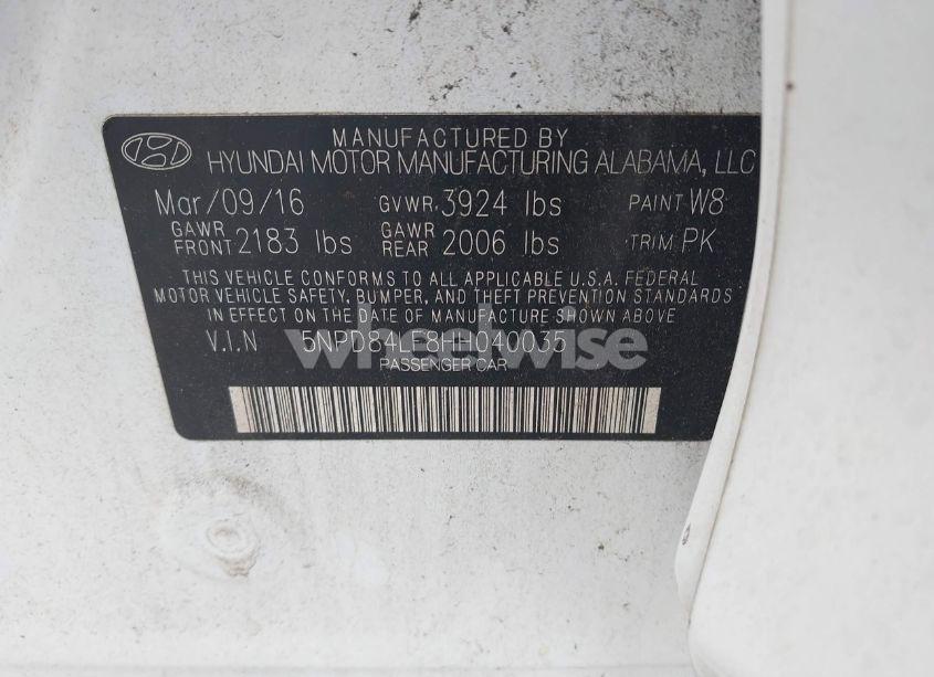 Photo 9 of 2017 Hyundai Elantra SE (VIN 5NPD84LF8HH040035)