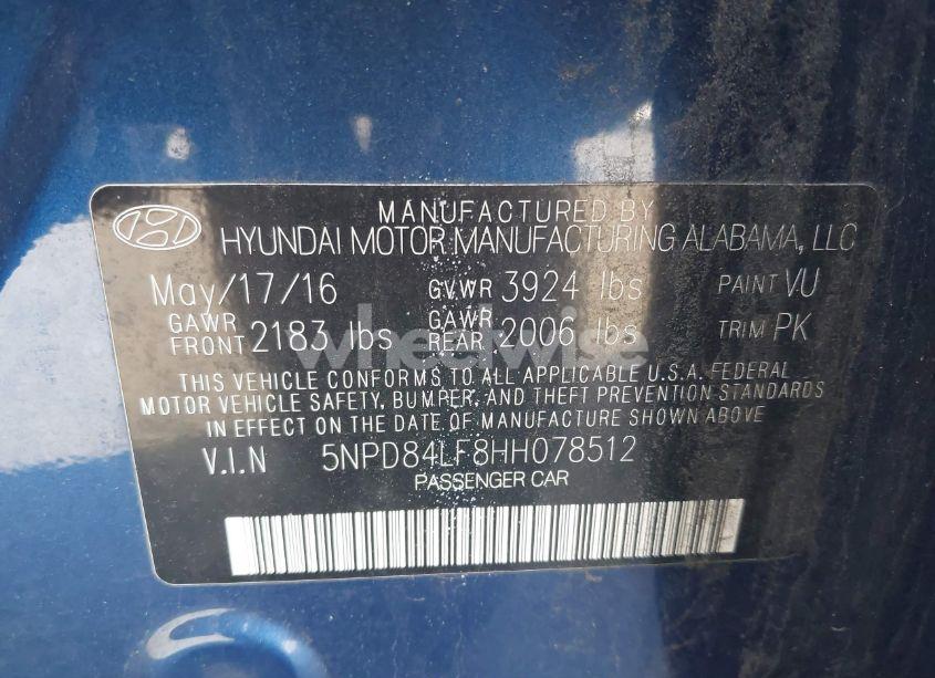 Photo 9 of 2017 Hyundai Elantra SE (VIN 5NPD84LF8HH078512)