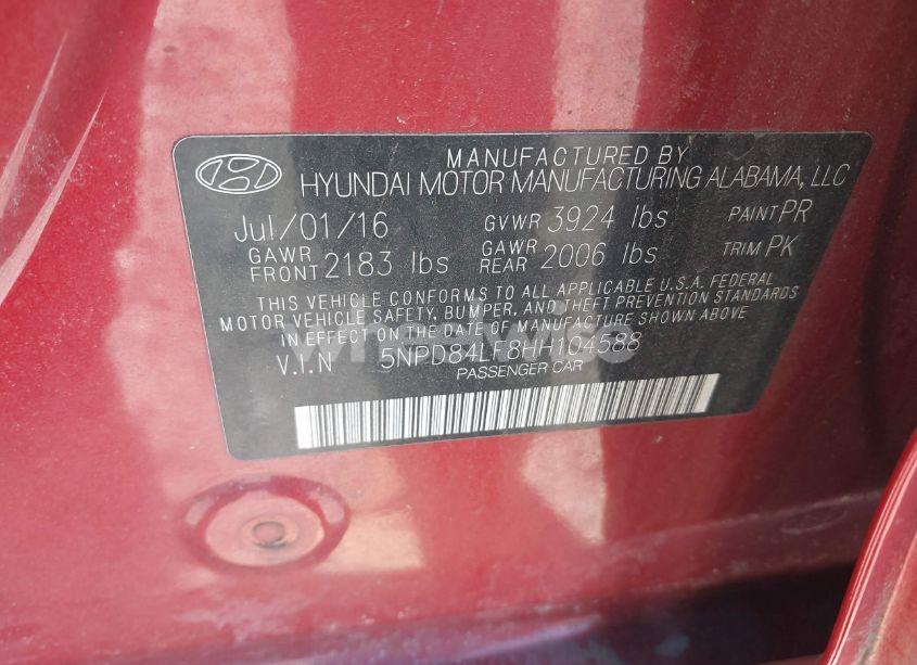 Photo 9 of 2017 Hyundai Elantra SE (VIN 5NPD84LF8HH104588)