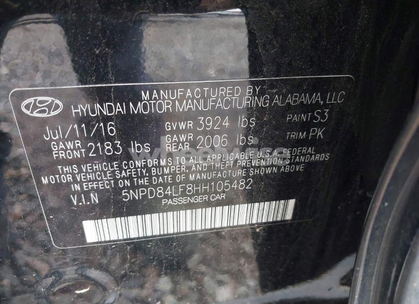 Photo 9 of 2017 Hyundai Elantra SE (VIN 5NPD84LF8HH105482)