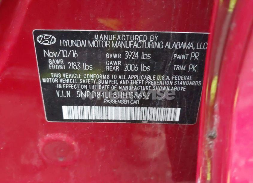 Photo 9 of 2017 Hyundai Elantra SE (VIN 5NPD84LF8HH158652)