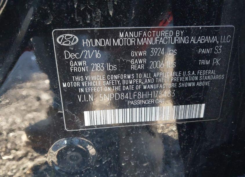 Photo 8 of 2017 Hyundai Elantra SE (VIN 5NPD84LF8HH175483)