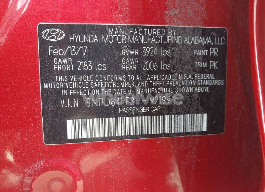 Photo 9 of 2017 Hyundai Elantra SE (VIN 5NPD84LF8HH192199)