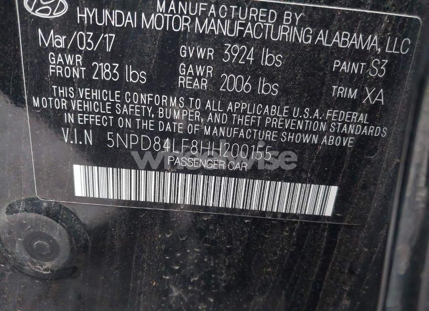 Photo 9 of 2017 Hyundai Elantra VALUE EDITION (VIN 5NPD84LF8HH200155)