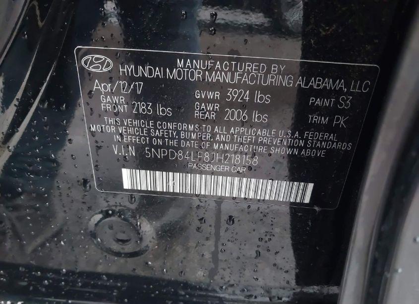 Photo 9 of 2018 Hyundai Elantra SEL (VIN 5NPD84LF8JH218158)