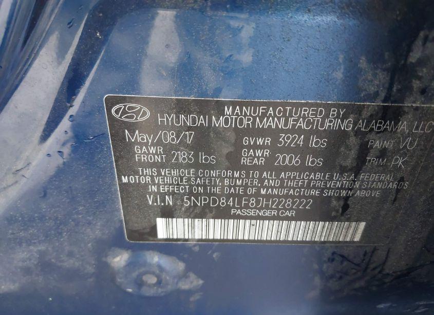 Photo 9 of 2018 Hyundai Elantra VALUE EDITION (VIN 5NPD84LF8JH228222)