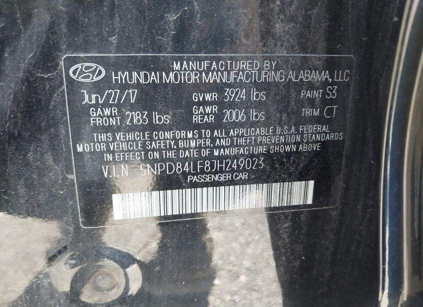 Photo 9 of 2018 Hyundai Elantra VALUE EDITION (VIN 5NPD84LF8JH249023)