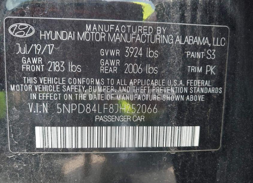 Photo 9 of 2018 Hyundai Elantra VALUE EDITION (VIN 5NPD84LF8JH252066)