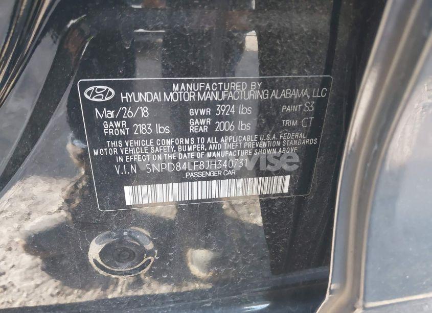 Photo 9 of 2018 Hyundai Elantra SEL (VIN 5NPD84LF8JH340731)