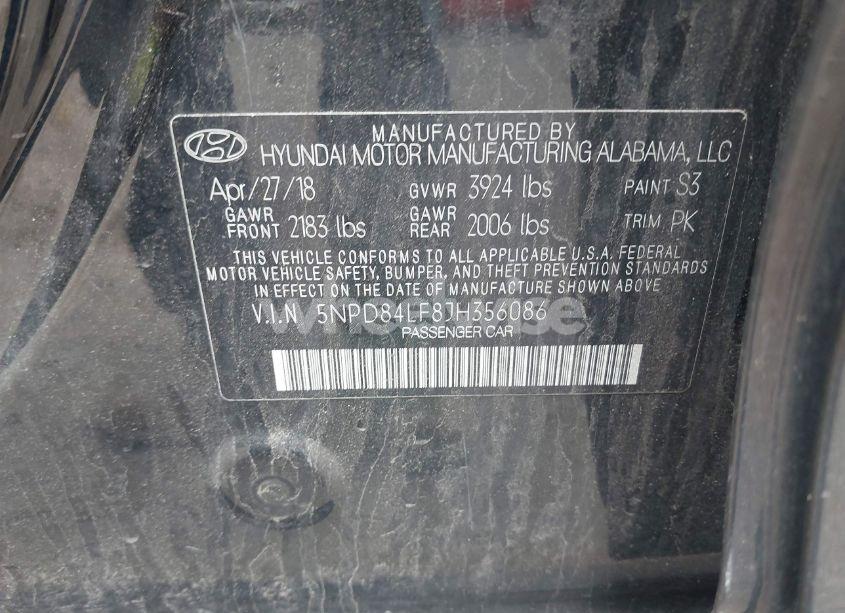 Photo 9 of 2018 Hyundai Elantra SEL (VIN 5NPD84LF8JH356086)