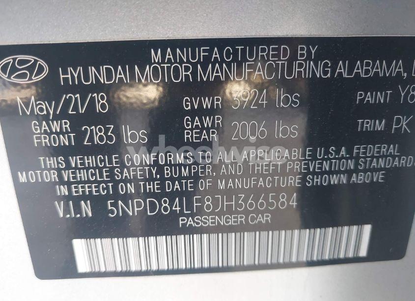 Photo 9 of 2018 Hyundai Elantra SEL (VIN 5NPD84LF8JH366584)