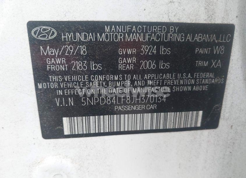 Photo 9 of 2018 Hyundai Elantra VALUE EDITION (VIN 5NPD84LF8JH370134)