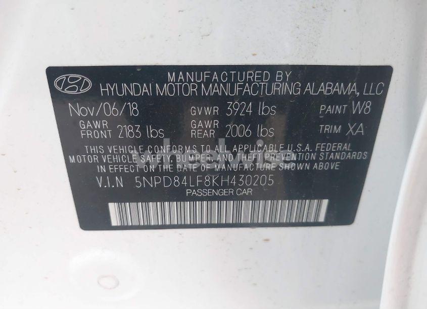 Photo 9 of 2019 Hyundai Elantra SEL (VIN 5NPD84LF8KH430205)