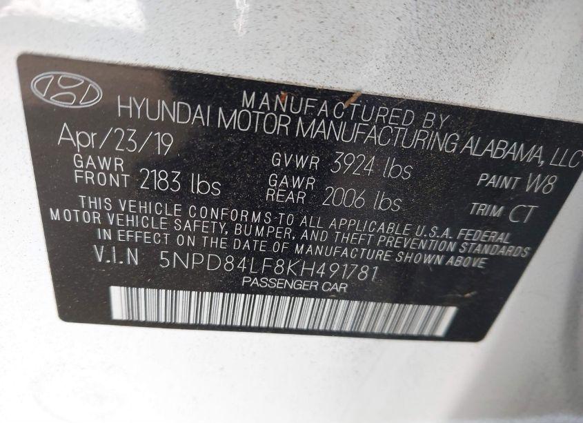 Photo 9 of 2019 Hyundai Elantra SEL (VIN 5NPD84LF8KH491781)