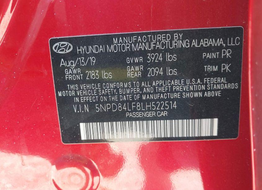 Photo 9 of 2020 Hyundai Elantra SEL (VIN 5NPD84LF8LH522514)