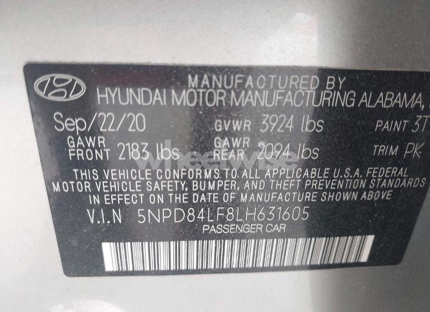 Photo 9 of 2020 Hyundai Elantra SEL (VIN 5NPD84LF8LH631605)