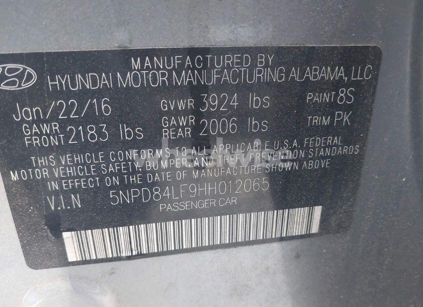 Photo 9 of 2017 Hyundai Elantra SE (VIN 5NPD84LF9HH012065)