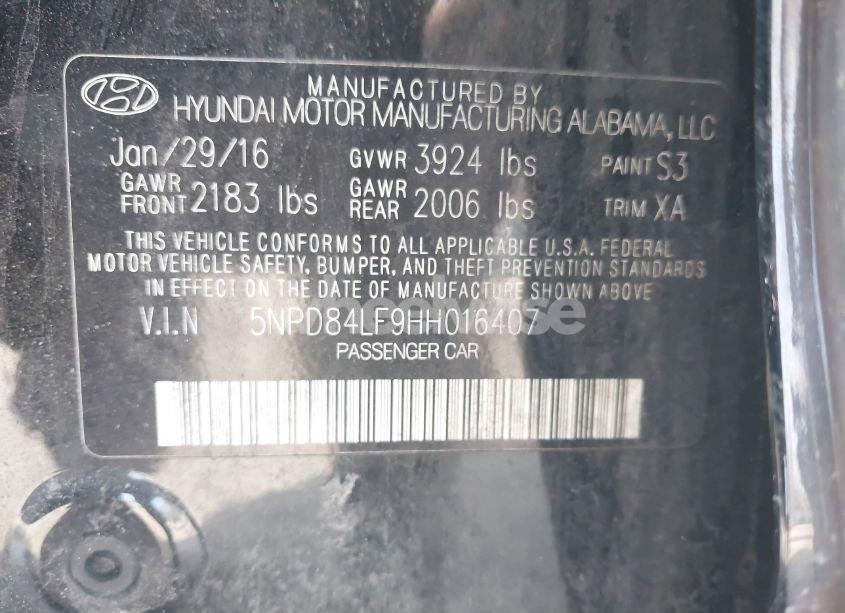 Photo 9 of 2017 Hyundai Elantra SE (VIN 5NPD84LF9HH016407)