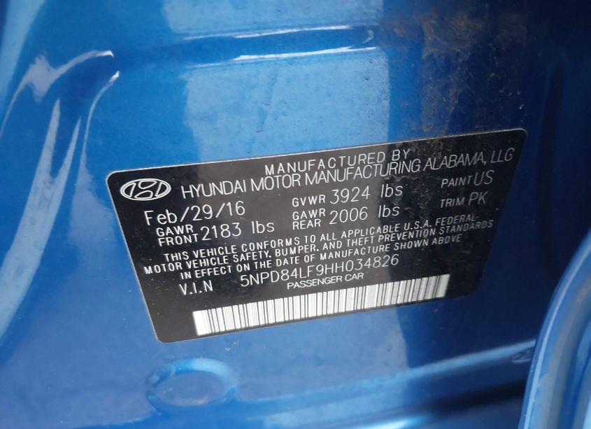 Photo 9 of 2017 Hyundai Elantra SE (VIN 5NPD84LF9HH034826)