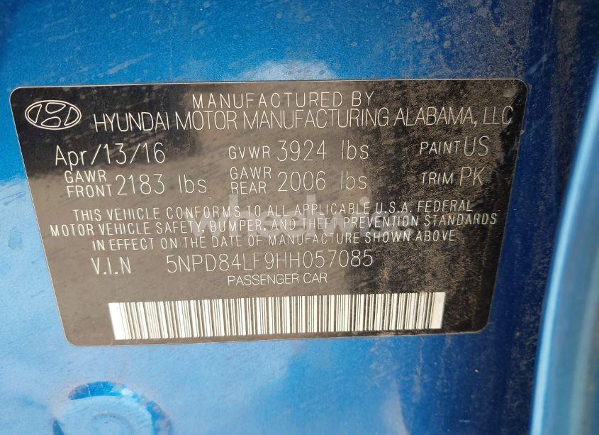 Photo 9 of 2017 Hyundai Elantra SE (VIN 5NPD84LF9HH057085)