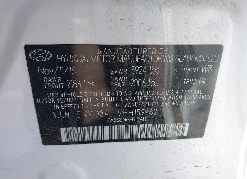 Photo 9 of 2017 Hyundai Elantra SE (VIN 5NPD84LF9HH159762)