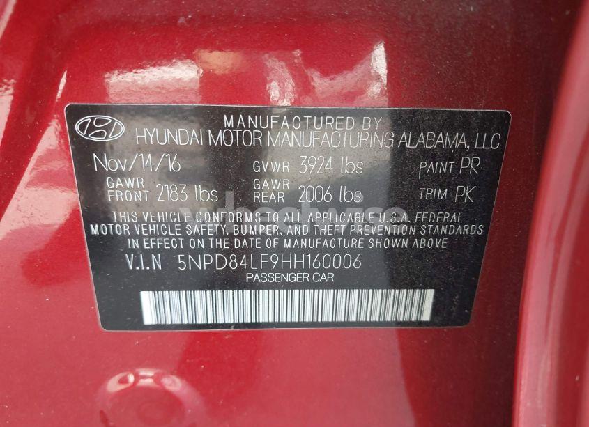 Photo 9 of 2017 Hyundai Elantra SE (VIN 5NPD84LF9HH160006)