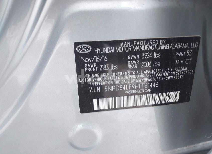 Photo 9 of 2017 Hyundai Elantra VALUE EDITION (VIN 5NPD84LF9HH161446)