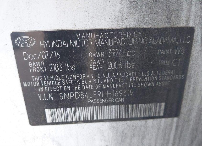 Photo 9 of 2017 Hyundai Elantra VALUE EDITION (VIN 5NPD84LF9HH169319)