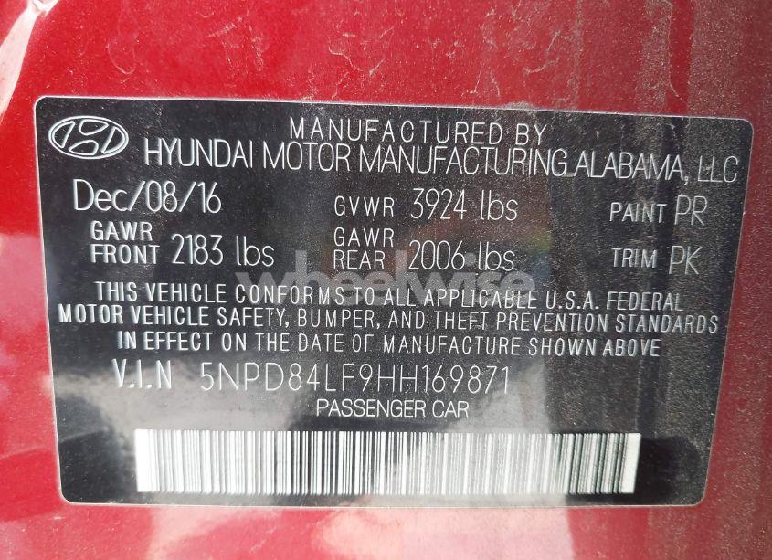 Photo 9 of 2017 Hyundai Elantra SE (VIN 5NPD84LF9HH169871)