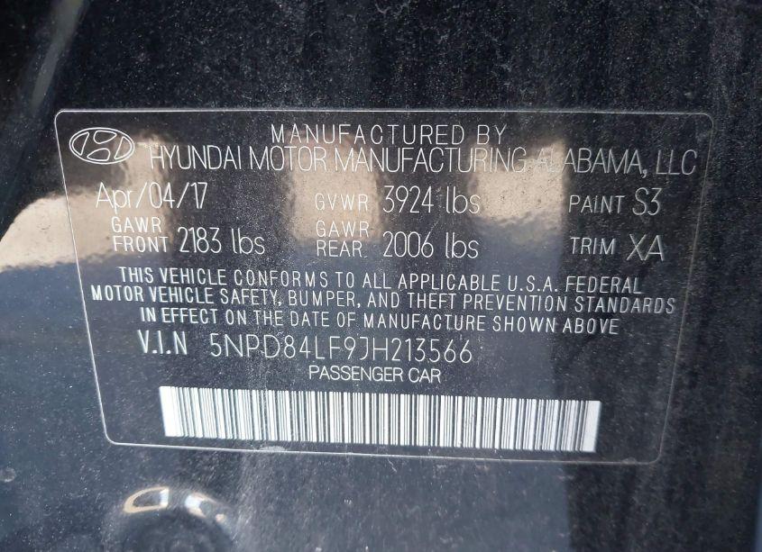 Photo 9 of 2018 Hyundai Elantra SEL (VIN 5NPD84LF9JH213566)