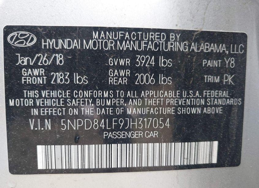 Photo 9 of 2018 Hyundai Elantra SEL (VIN 5NPD84LF9JH317054)