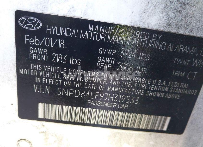 Photo 9 of 2018 Hyundai Elantra SEL (VIN 5NPD84LF9JH319533)