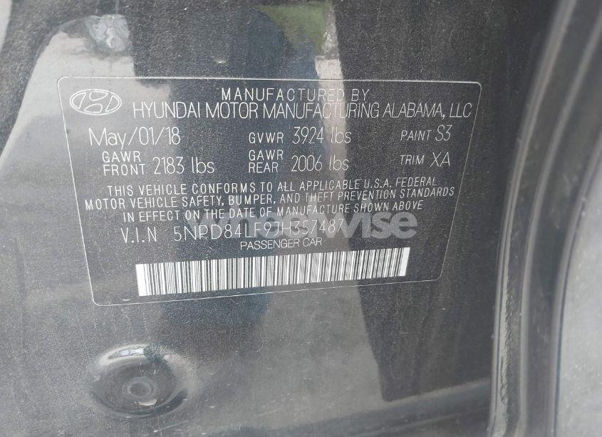 Photo 9 of 2018 Hyundai Elantra VALUE EDITION (VIN 5NPD84LF9JH357487)