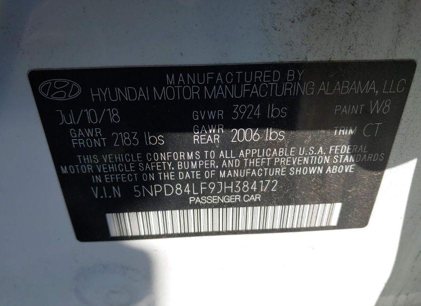 Photo 9 of 2018 Hyundai Elantra VALUE EDITION (VIN 5NPD84LF9JH384172)