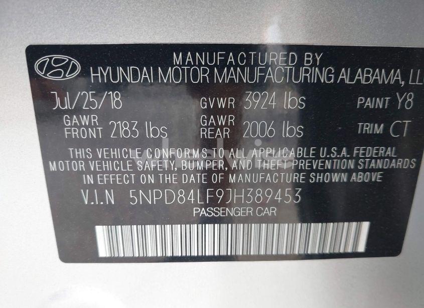 Photo 9 of 2018 Hyundai Elantra SEL (VIN 5NPD84LF9JH389453)